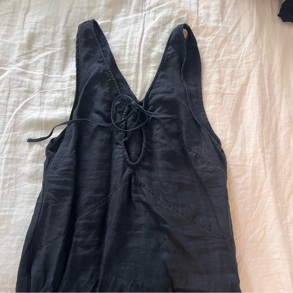 Deiji Studios black linen dress